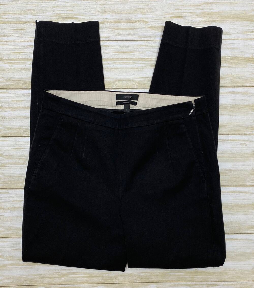 J Crew Womens size 0 black 'Martie' Bi Stretch Cotton pant